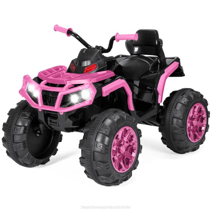 juguete y juego | Best Choice Products Coche quad atv de 4 ruedas para niños de 12 V con velocidad máxima de 3,7 mph, bluetooth y faros rosa08BN499