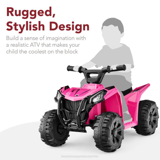 juguete y juego | Best Choice Products Coche quad atv de 4 ruedas para niños de 6 V con velocidad máxima de 1,8 mph y neumáticos con banda de rodadura Rosa caliente08BN526