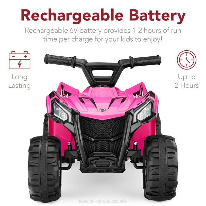 juguete y juego | Best Choice Products Coche quad atv de 4 ruedas para niños de 6 V con velocidad máxima de 1,8 mph y neumáticos con banda de rodadura Rosa caliente08BN526