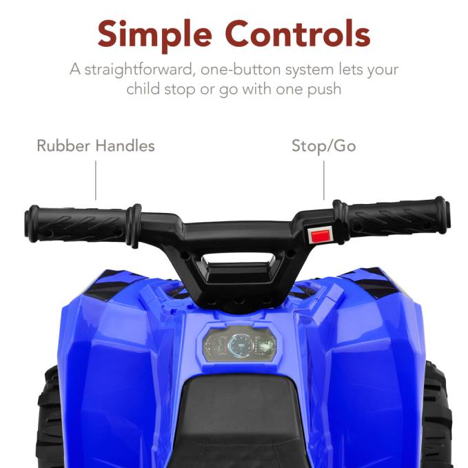 juguete y juego | Best Choice Products Coche quad atv de 4 ruedas para niños de 6 V con velocidad máxima de 1,8 mph y neumáticos con banda de rodadura azul08BN527