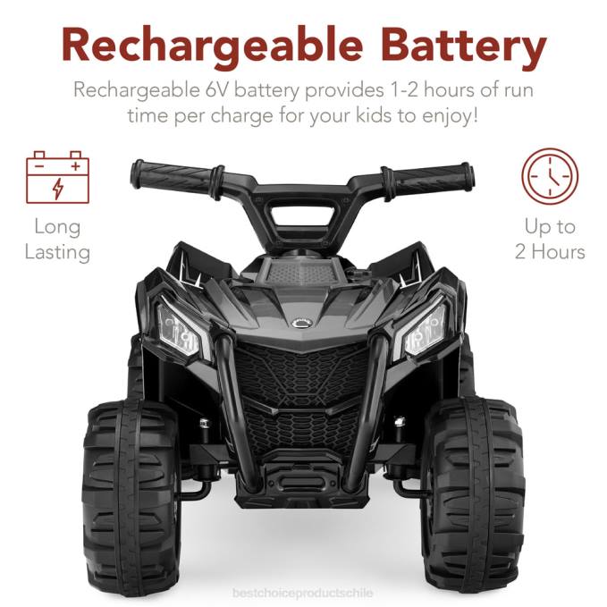 juguete y juego | Best Choice Products Coche quad atv de 4 ruedas para niños de 6 V con velocidad máxima de 1,8 mph y neumáticos con banda de rodadura negro08BN524