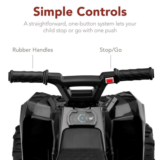 juguete y juego | Best Choice Products Coche quad atv de 4 ruedas para niños de 6 V con velocidad máxima de 1,8 mph y neumáticos con banda de rodadura negro08BN524