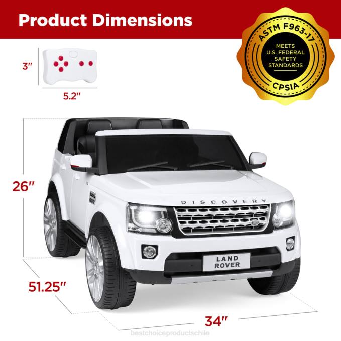 juguete y juego | Best Choice Products Correpasillo Land Rover con licencia de 12 V y 2 plazas con control remoto para padres blanco08BN315