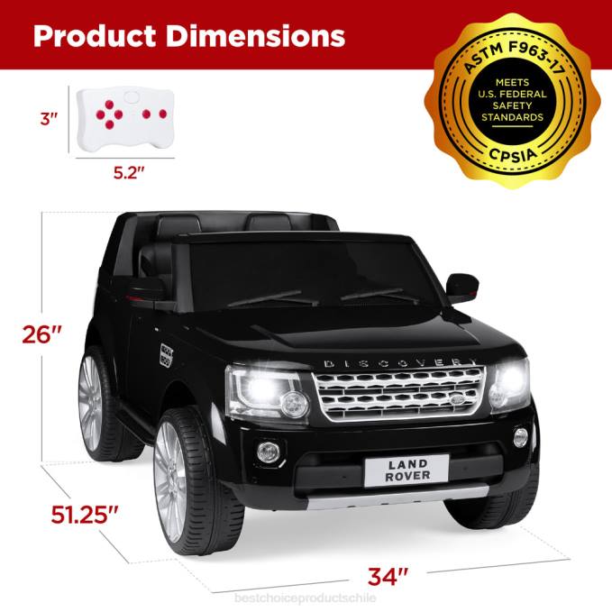 juguete y juego | Best Choice Products Correpasillo Land Rover con licencia de 12 V y 2 plazas con control remoto para padres negro08BN317