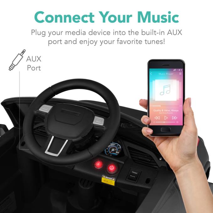 juguete y juego | Best Choice Products Juguete de camión para niños de 6v con control de padres rc, 3 velocidades, luces, bocina negro08BN1015