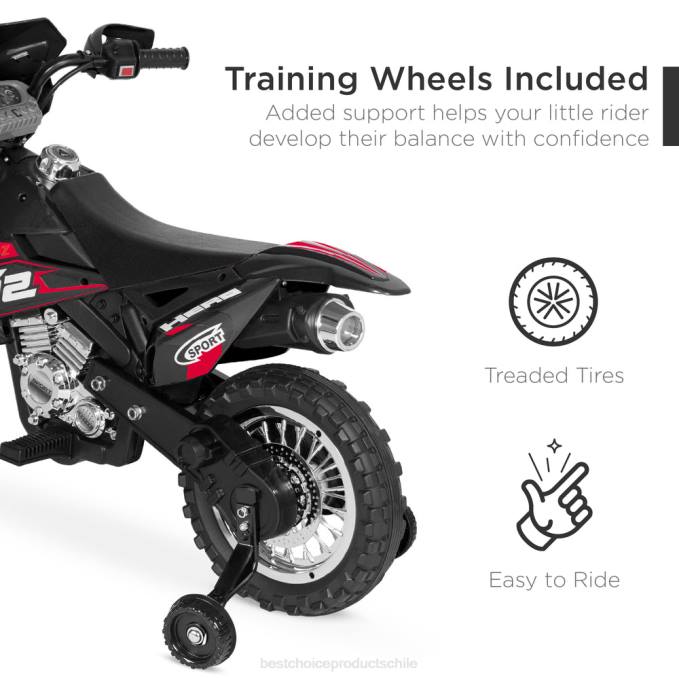 juguete y juego | Best Choice Products Moto de juguete eléctrica para niños de 6 voltios con ruedas de entrenamiento, luces y música negro08BN520