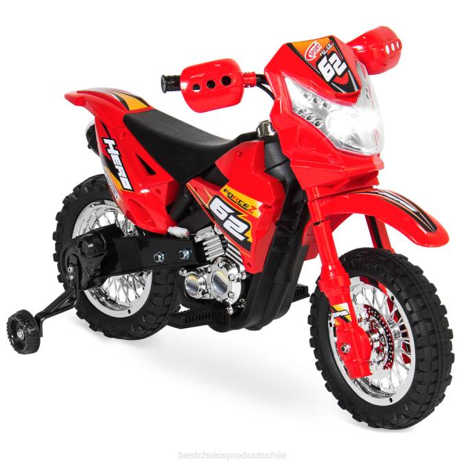 juguete y juego | Best Choice Products Moto de juguete eléctrica para niños de 6 voltios con ruedas de entrenamiento, luces y música rojo08BN517