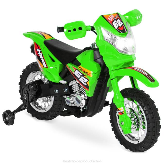 juguete y juego | Best Choice Products Moto de juguete eléctrica para niños de 6 voltios con ruedas de entrenamiento, luces y música verde08BN518