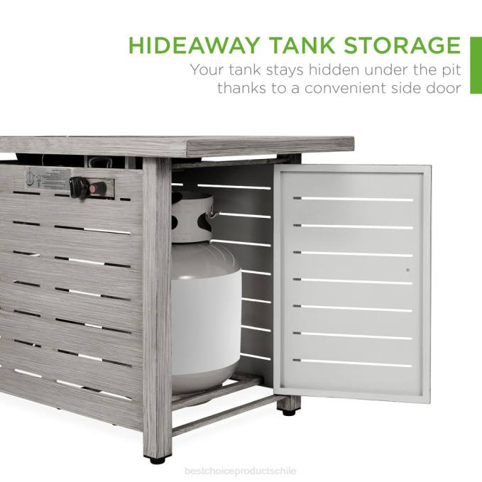 vida al aire libre | Best Choice Products Brasero de gas propano de acero de 50,000 BTU con encendido automático gris08BN854