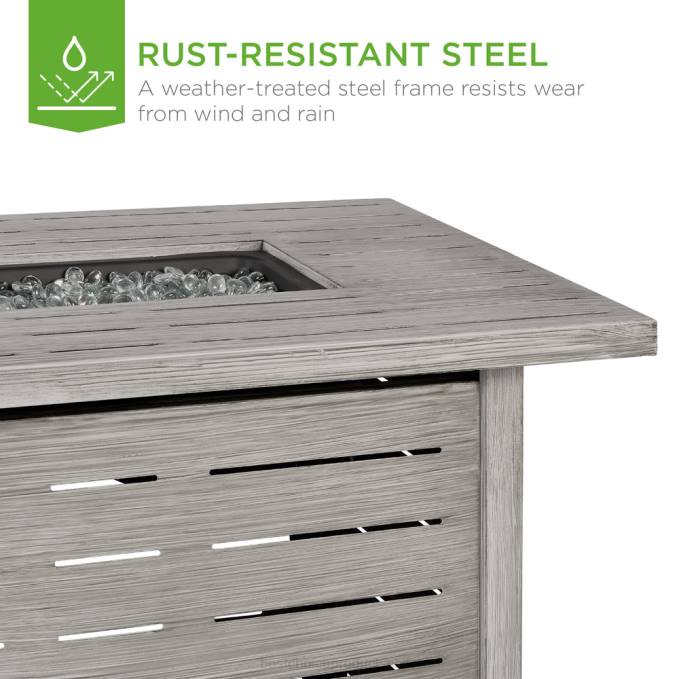 vida al aire libre | Best Choice Products Brasero de gas propano de acero de 50,000 BTU con encendido automático gris08BN854