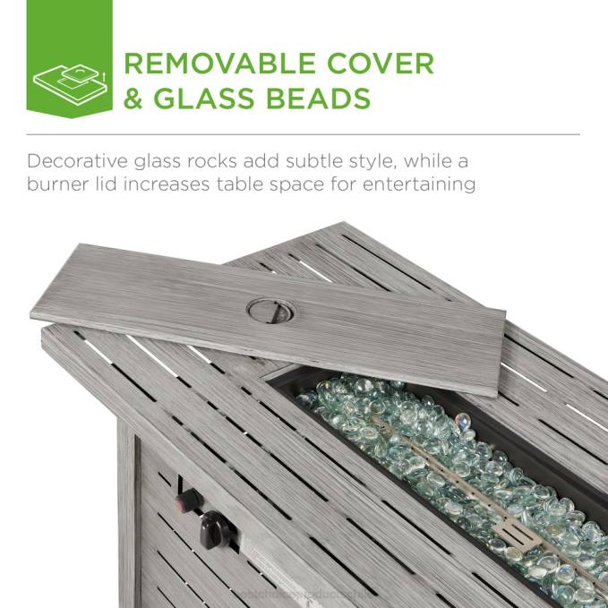 vida al aire libre | Best Choice Products Brasero de gas propano de acero de 50,000 BTU con encendido automático gris08BN854