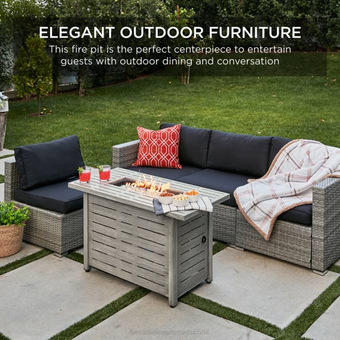 vida al aire libre | Best Choice Products Brasero de gas propano de acero de 50,000 BTU con encendido automático gris08BN854