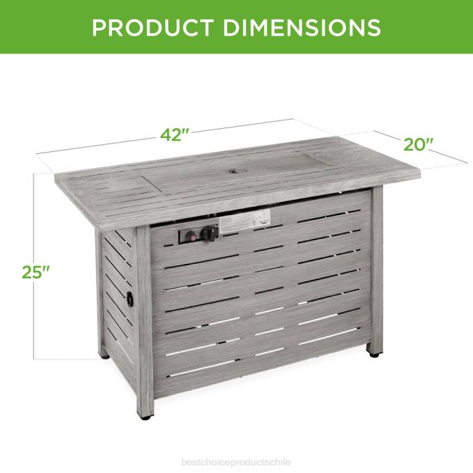 vida al aire libre | Best Choice Products Brasero de gas propano de acero de 50,000 BTU con encendido automático gris08BN854