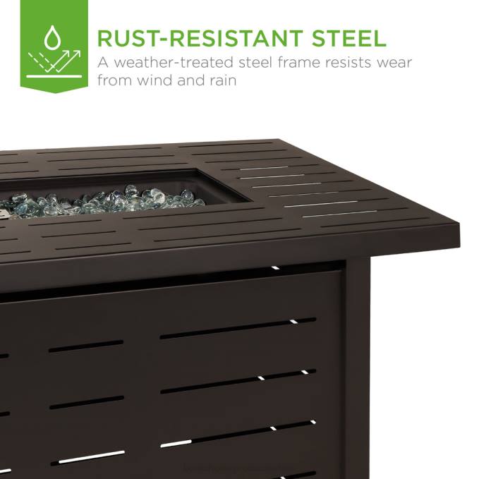 vida al aire libre | Best Choice Products Brasero de gas propano de acero de 50,000 BTU con encendido automático marron oscuro08BN855