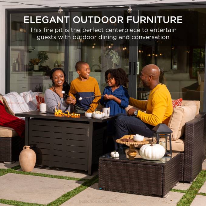 vida al aire libre | Best Choice Products Brasero de gas propano de acero de 50,000 BTU con encendido automático marron oscuro08BN855