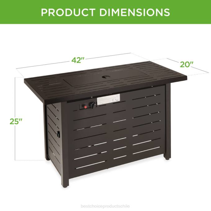 vida al aire libre | Best Choice Products Brasero de gas propano de acero de 50,000 BTU con encendido automático marron oscuro08BN855
