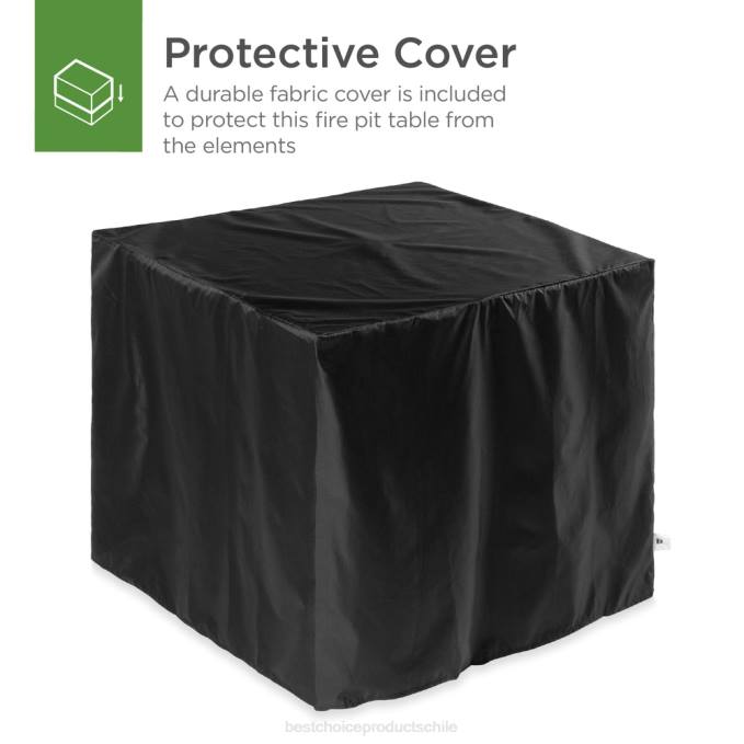 vida al aire libre | Best Choice Products Mesa para fogón de 28 pulgadas, propano de mimbre de 50,000 BTU con tablero de madera sintética y cubierta gris08BN1420