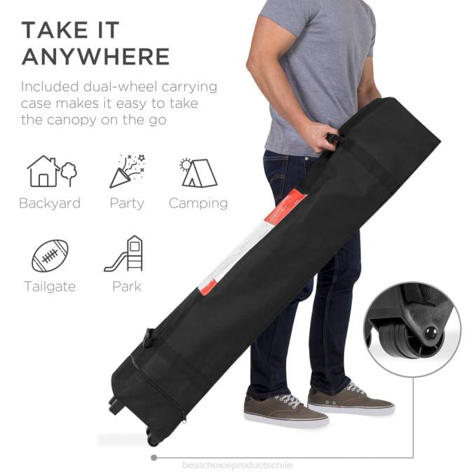 vida al aire libre | Best Choice Products Tienda de campaña con dosel emergente portátil para exteriores con estuche de transporte, 10x10 pies gris claro08BN1160