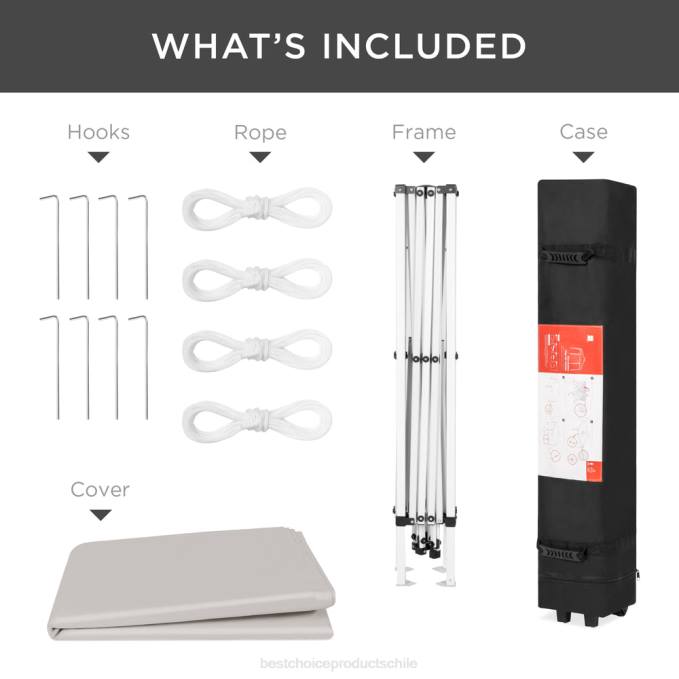 vida al aire libre | Best Choice Products Tienda de campaña con dosel emergente portátil para exteriores con estuche de transporte, 10x10 pies gris claro08BN1160