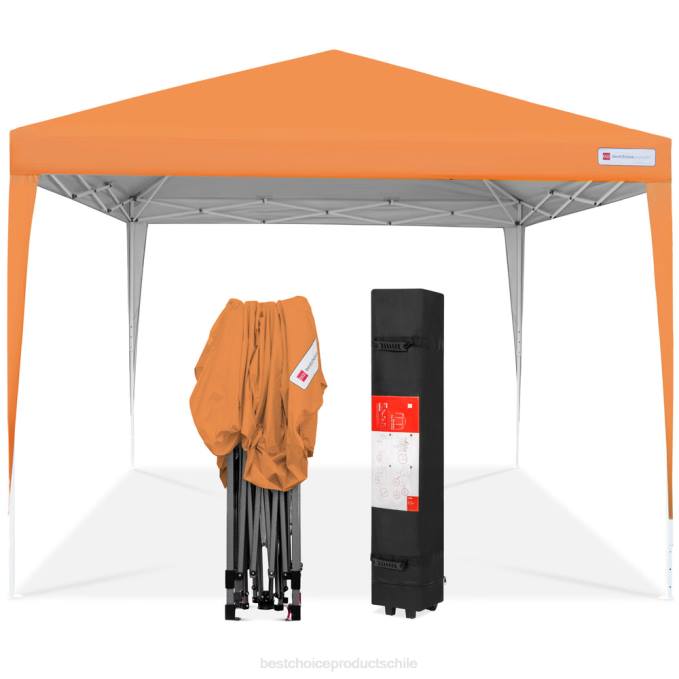 vida al aire libre | Best Choice Products Tienda de campaña con dosel emergente portátil para exteriores con estuche de transporte, 10x10 pies naranja08BN1156