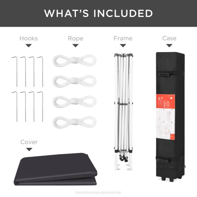 vida al aire libre | Best Choice Products Tienda de campaña con dosel emergente portátil para exteriores con estuche de transporte, 10x10 pies negro08BN1152