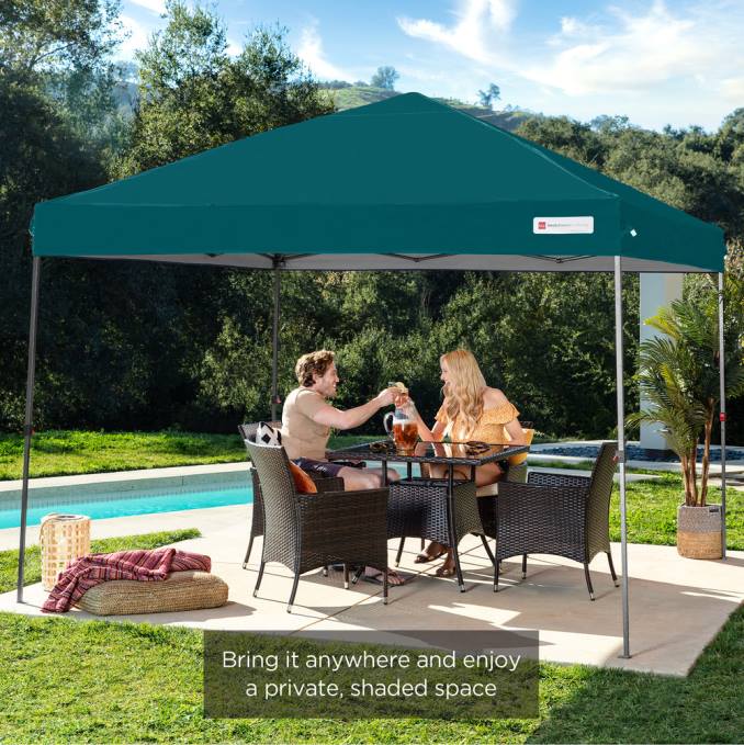 vida al aire libre | Best Choice Products Toldo desplegable instantáneo para una sola persona con bolsa con ruedas azul claro08BN1057