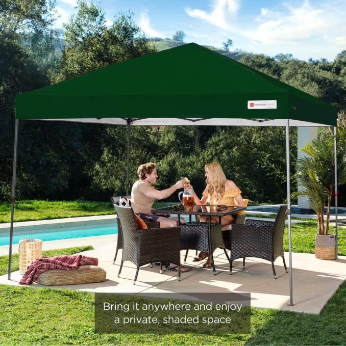 vida al aire libre | Best Choice Products Toldo desplegable instantáneo para una sola persona con bolsa con ruedas bosque verde08BN1061