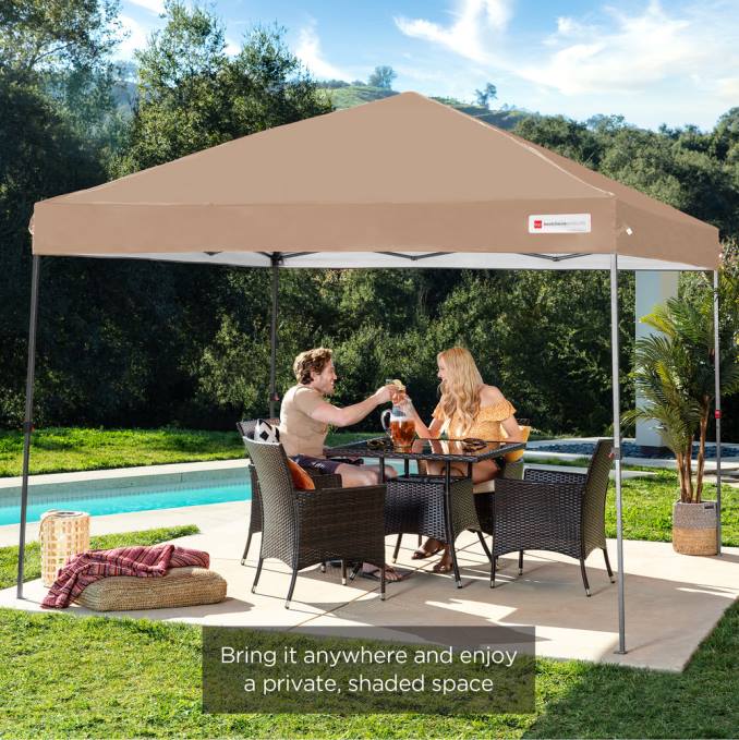 vida al aire libre | Best Choice Products Toldo desplegable instantáneo para una sola persona con bolsa con ruedas broncearse08BN1056
