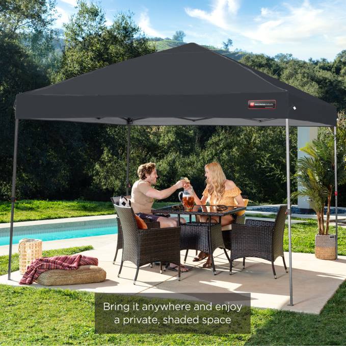 vida al aire libre | Best Choice Products Toldo desplegable instantáneo para una sola persona con bolsa con ruedas gris08BN1051