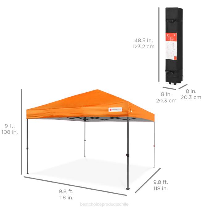 vida al aire libre | Best Choice Products Toldo desplegable instantáneo para una sola persona con bolsa con ruedas naranja08BN1058