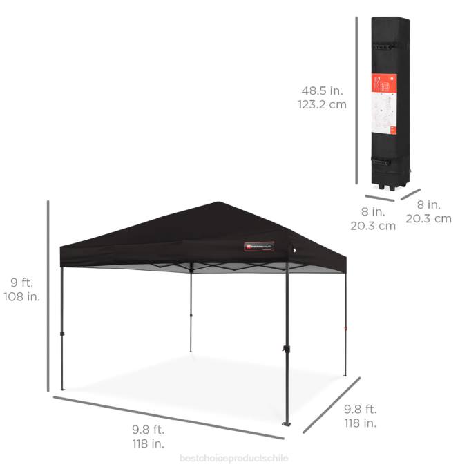 vida al aire libre | Best Choice Products Toldo desplegable instantáneo para una sola persona con bolsa con ruedas negro08BN1050
