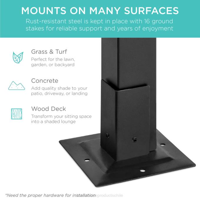 vida al aire libre | Best Choice Products pérgola exterior, refugio para patio con dosel retráctil, estructura de acero negro08BN1444