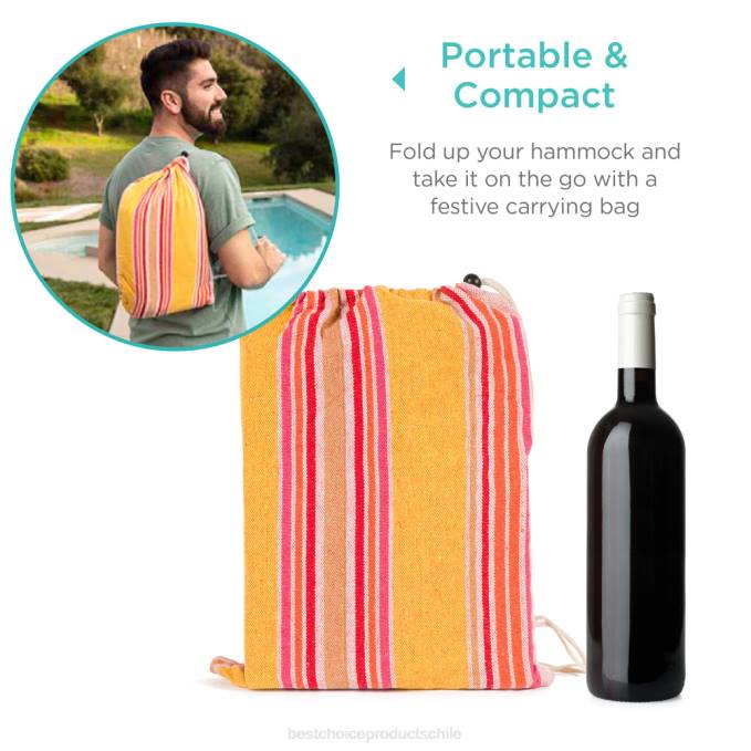 vida al aire libre | Best Choice Products Hamaca doble estilo brasileño para 2 personas con bolsa de transporte portátil atardecer08BN415