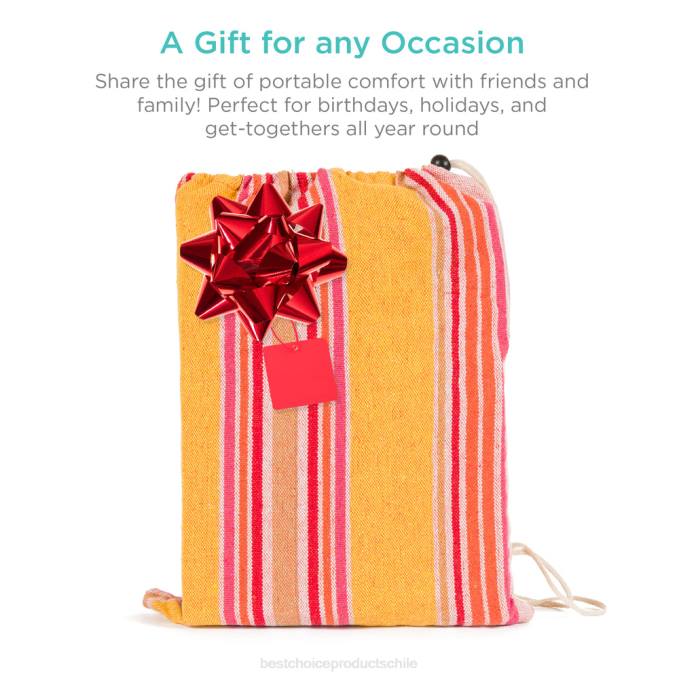 vida al aire libre | Best Choice Products Hamaca doble estilo brasileño para 2 personas con bolsa de transporte portátil atardecer08BN415