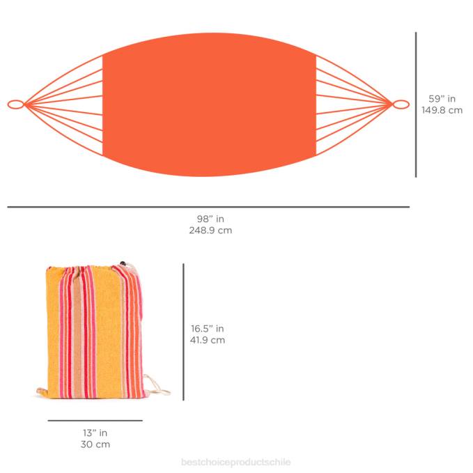 vida al aire libre | Best Choice Products Hamaca doble estilo brasileño para 2 personas con bolsa de transporte portátil atardecer08BN415