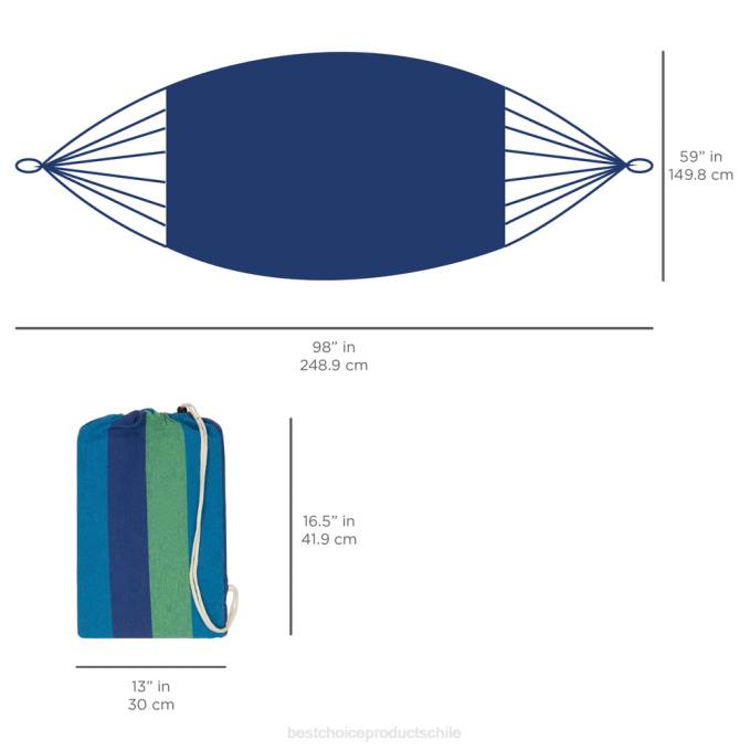 vida al aire libre | Best Choice Products Hamaca doble estilo brasileño para 2 personas con bolsa de transporte portátil azul08BN416