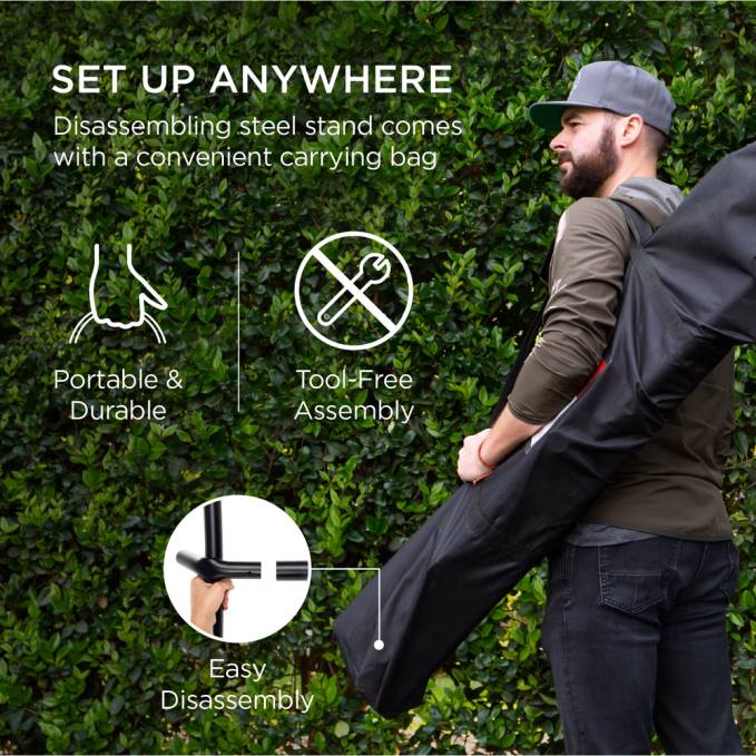 vida al aire libre | Best Choice Products Hamaca doble estilo brasileño para 2 personas con bolsa de transporte y soporte de acero acero08BN874