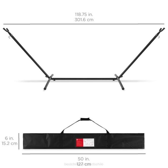 vida al aire libre | Best Choice Products Hamaca doble estilo brasileño para 2 personas con bolsa de transporte y soporte de acero océano08BN875