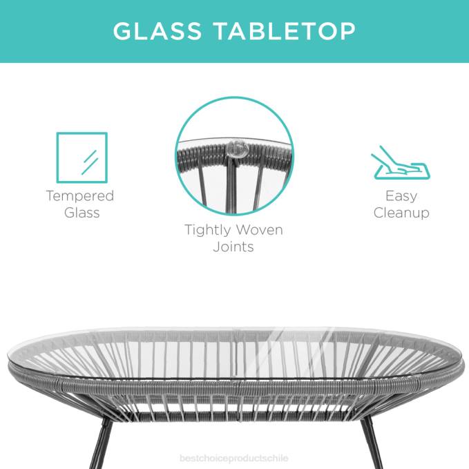 vida al aire libre | Best Choice Products Juego de conversación Acapulco de 4 piezas para todo clima con mesa y sofá de dos plazas gris08BN912