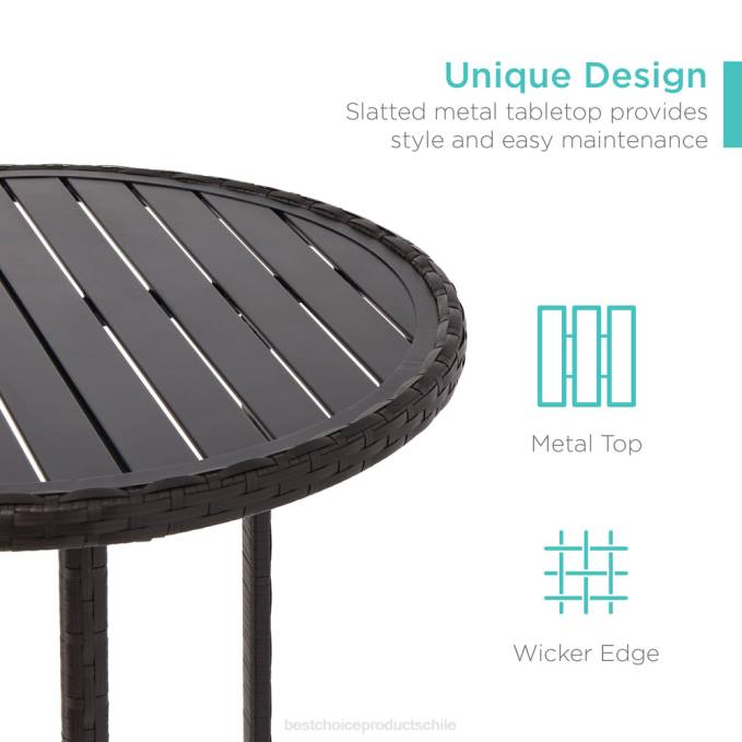 vida al aire libre | Best Choice Products Juego de mesa y bar de mimbre para bistró al aire libre de 3 piezas con taburetes y reposapiés rojo08BN1397