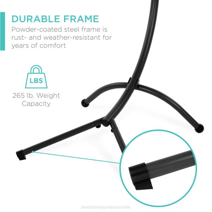 vida al aire libre | Best Choice Products Chaise lounge curvada con iluminación LED colgante con almohada, dosel y soporte rojo08BN1411