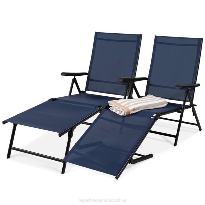 vida al aire libre | Best Choice Products Juego de 2 sillones reclinables para patio exterior con estructura resistente al óxido. Armada08BN826