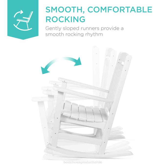 vida al aire libre | Best Choice Products Mecedora para porche interior y exterior para todo clima con capacidad de peso de 300 lb blanco08BN1319