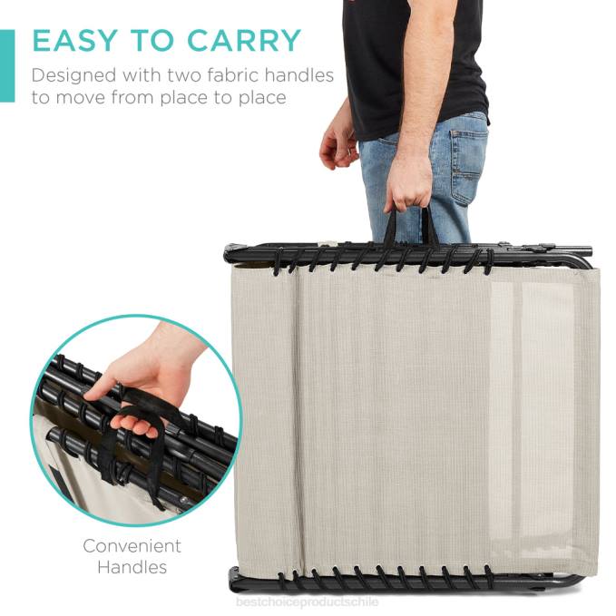 vida al aire libre | Best Choice Products Sillón reclinable portátil para patio con almohada Marfil08BN834