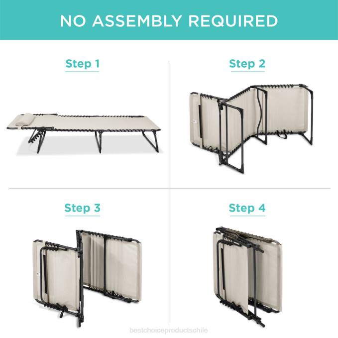 vida al aire libre | Best Choice Products Sillón reclinable portátil para patio con almohada Marfil08BN834