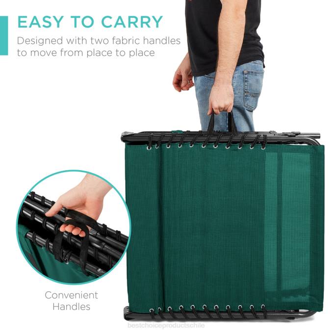 vida al aire libre | Best Choice Products Sillón reclinable portátil para patio con almohada bosque verde08BN839