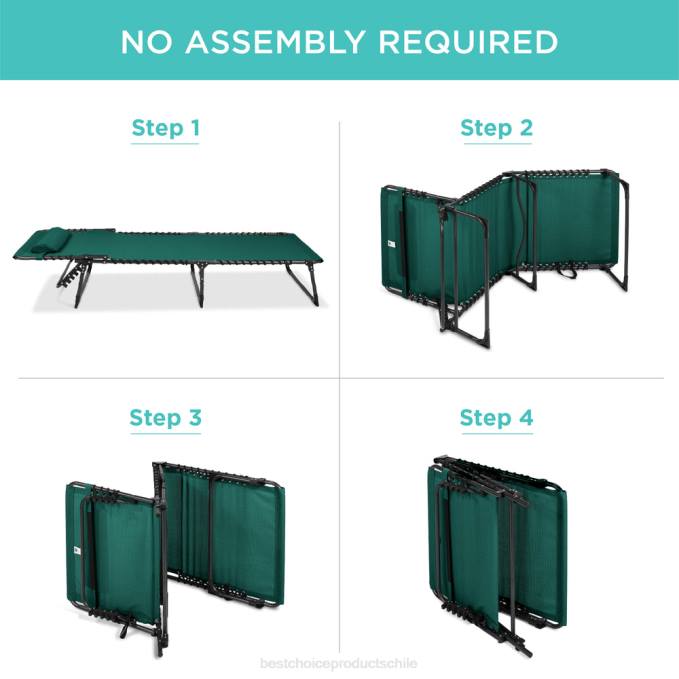 vida al aire libre | Best Choice Products Sillón reclinable portátil para patio con almohada bosque verde08BN839