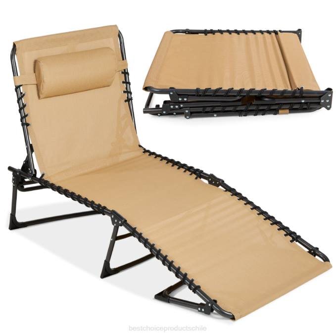 vida al aire libre | Best Choice Products Sillón reclinable portátil para patio con almohada broncearse08BN831