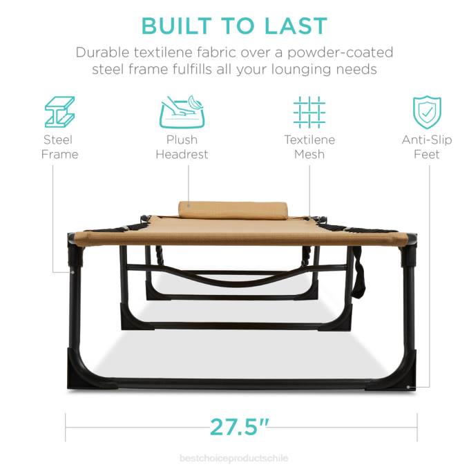 vida al aire libre | Best Choice Products Sillón reclinable portátil para patio con almohada broncearse08BN831
