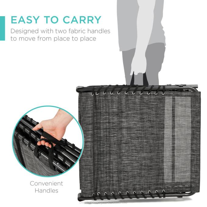 vida al aire libre | Best Choice Products Sillón reclinable portátil para patio con almohada gris08BN830